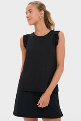 Black Ruffle Performance Jersey Lea Tank